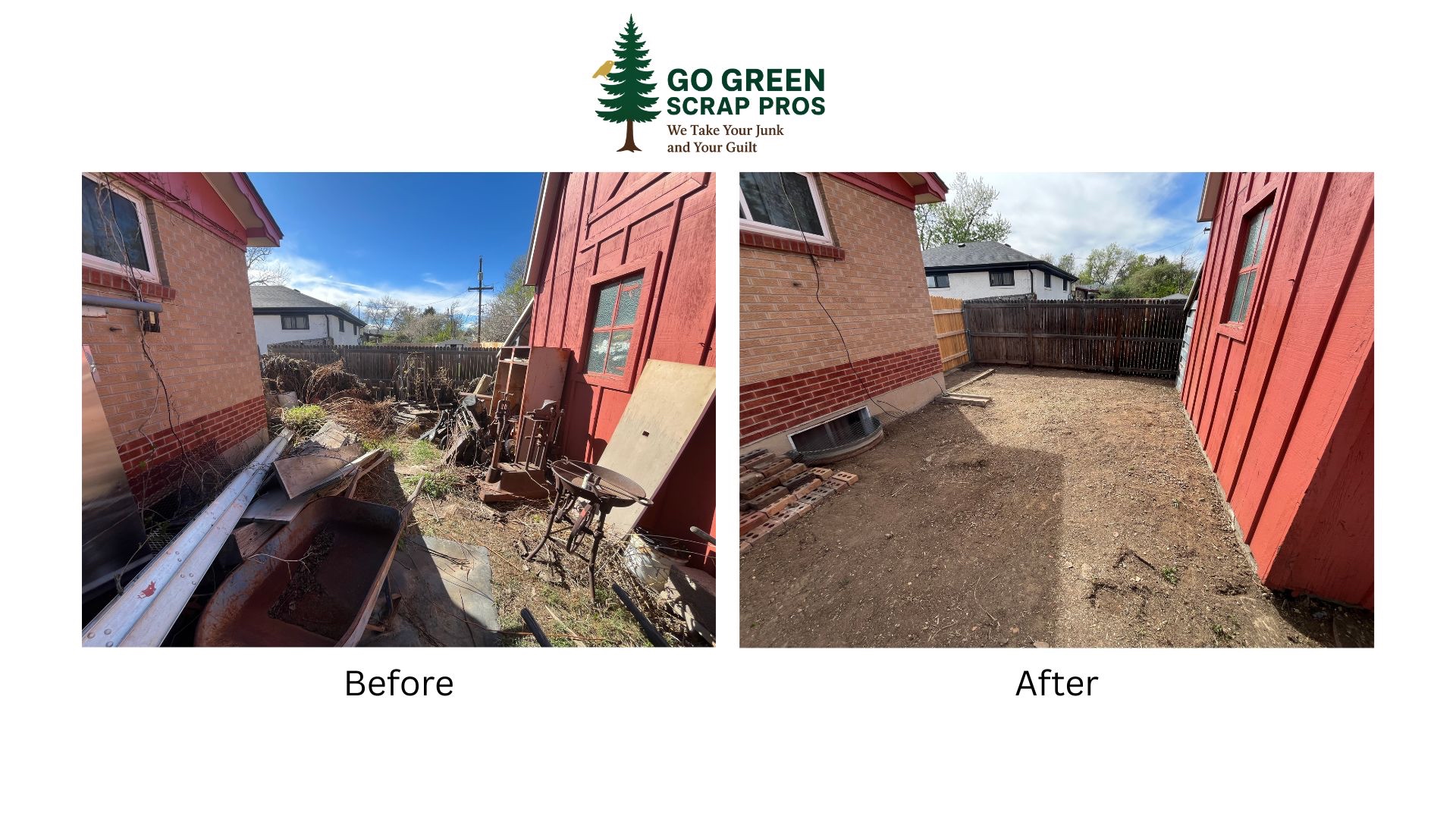 Before and after of a Northglenn estate cleanout